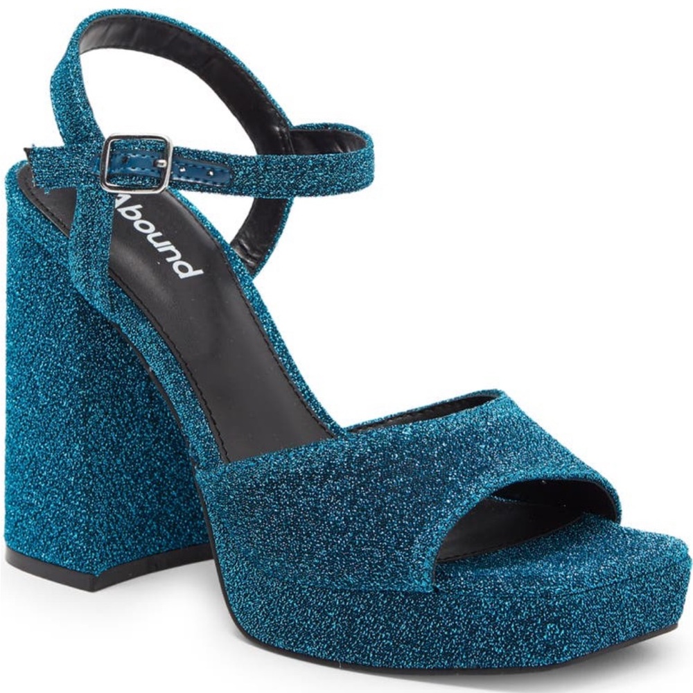 Platform Turquoise Glitter Heel